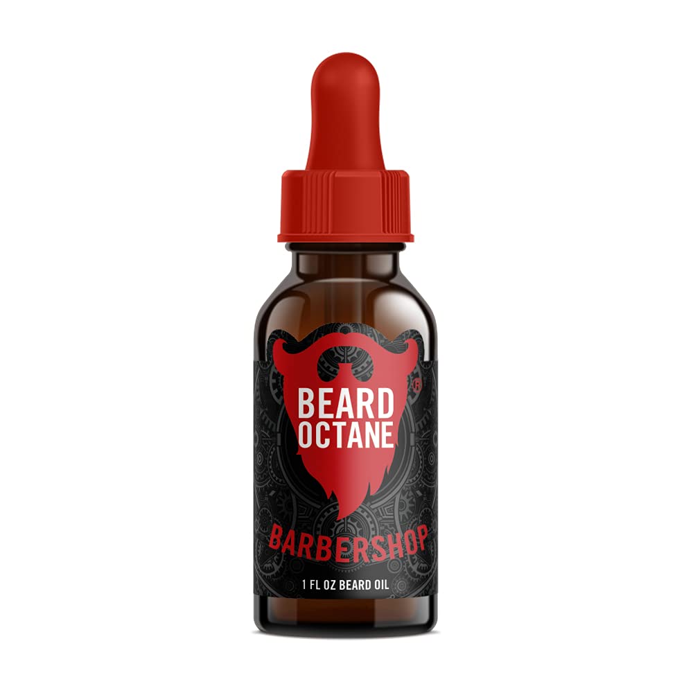 Beard Octane: Barbershop - Natural Beard Oil w/Argan Oil - 1 Oz - Promotes Softer Beards - Made in USA - Premium Beard Care