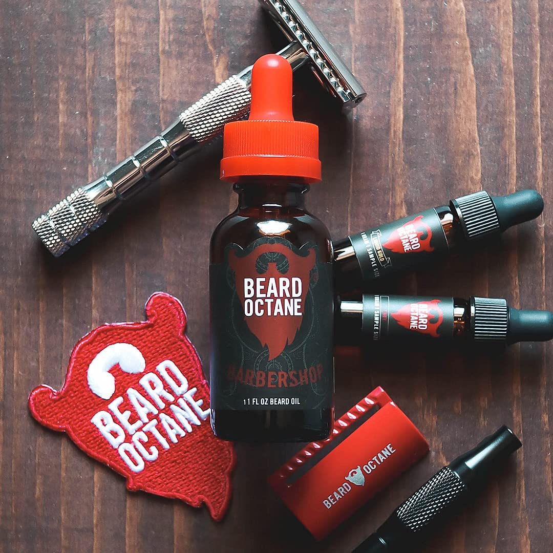 Beard Octane: Barbershop - Natural Beard Oil w/Argan Oil - 1 Oz - Promotes Softer Beards - Made in USA - Premium Beard Care