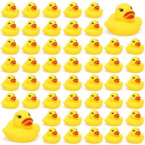 50 pcs mini yellow rubber duck party decoration, bath toy rubber duck, pool toy rubber duck, baby shower decoration, squeaky duck toy, safe children toy