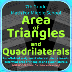 area of triangles and quadrilaterals with google form for distance learning