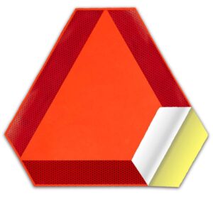 sticky slow moving vehicle triangle sign,golf cart orange triangle signs,14"x16"diamond grade reflective for golf cart