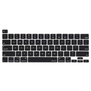 mosiso keyboard cover compatible with macbook pro 13 inch m2 2023, 2022, 2021 2020 m1 a2338 a2289 a2251&compatible with macbook pro 16 2020 2019 a2141 touch id,protective silicone skin, black