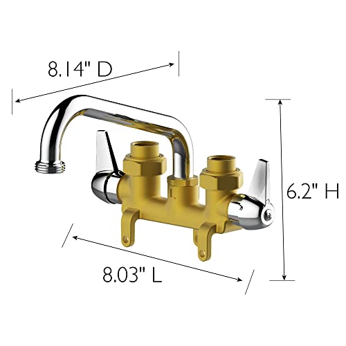 Design House 558049 Ashland Laundry Tub Faucet, Brass, 8-12", Polished Chrome