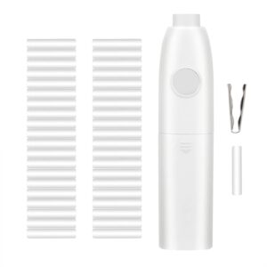 amazon basics electric eraser kit, with 40 eraser refills, battery operated eraser, white