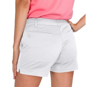 Three Sixty Six Womens Golf Shorts 4 ½ Inch Inseam - Quick Dry Active Shorts with Pockets, Athletic and Breathable Ice White