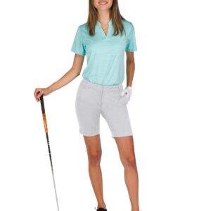 Three Sixty Six Womens Bermuda Golf Shorts 8 ½ Inch Inseam - Quick Dry Active Shorts with Pockets, Athletic and Breathable Silver Grey