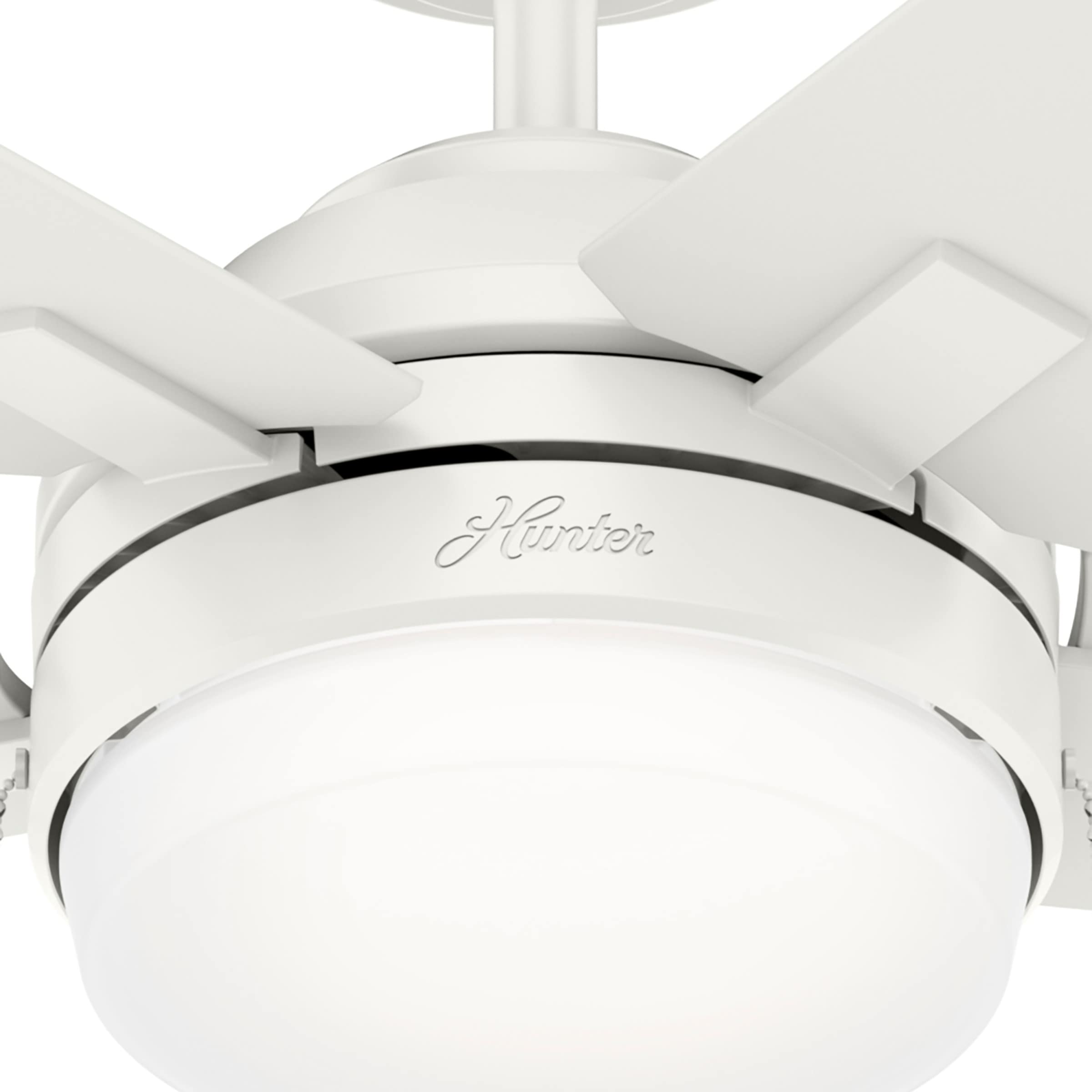 Hunter Bartlett Indoor Ceiling Fan with LED Light and Pull Chain Control, 52", Fresh White