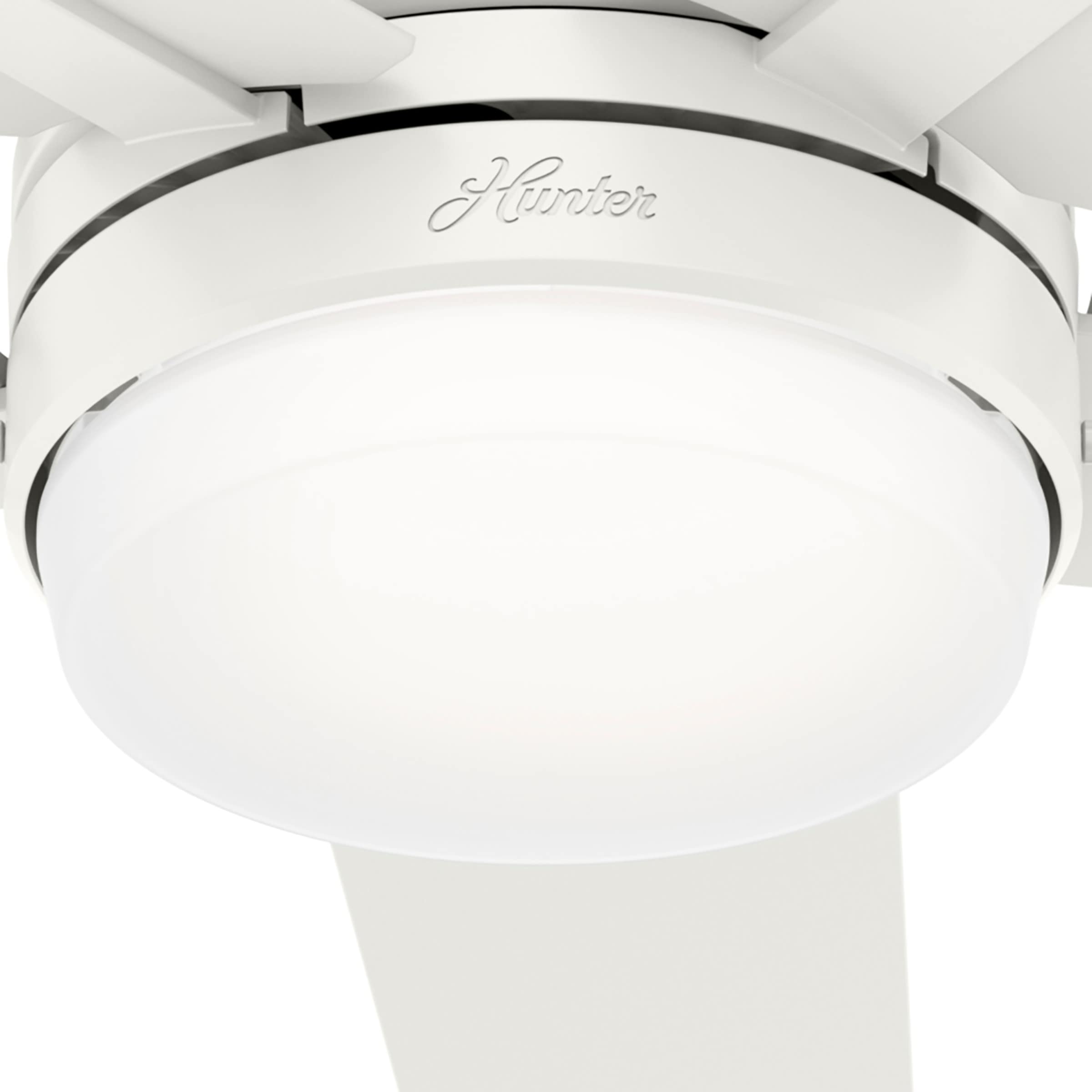 Hunter Bartlett Indoor Ceiling Fan with LED Light and Pull Chain Control, 52", Fresh White