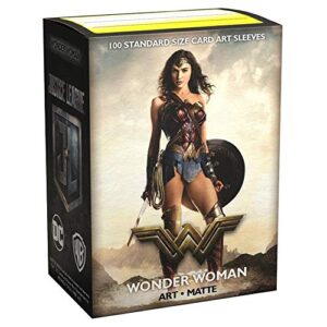 dragon shield matte art dc justice league wonder woman standard size 100 ct card sleeves individual pack