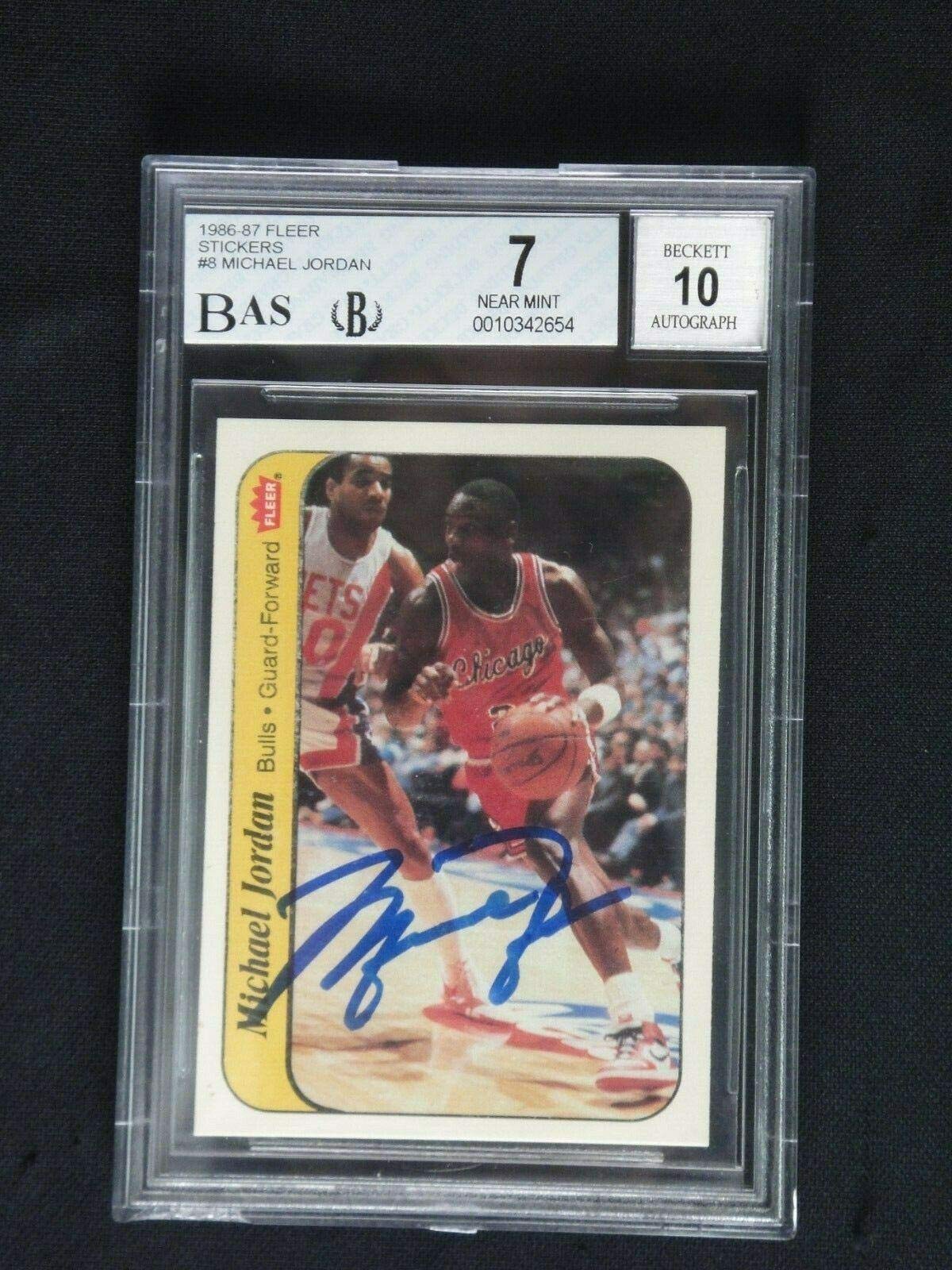 Sports Memorabilia Michael Jordan 1986 Fleer Sticker Signed Upper Deck Uda Rookie Autograph Auto - Basketball Slabbed Rookie Cards