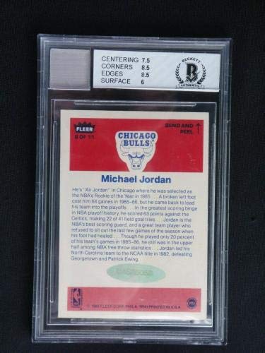 Sports Memorabilia Michael Jordan 1986 Fleer Sticker Signed Upper Deck Uda Rookie Autograph Auto - Basketball Slabbed Rookie Cards