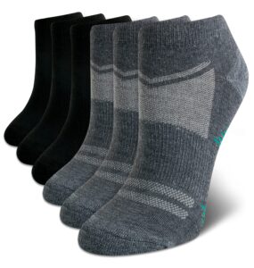 avia women's performance cushioned moisture wicking low cut socks (6 pack), grey, shoe size: 4 - 9