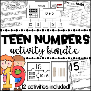 teen numbers activity bundle