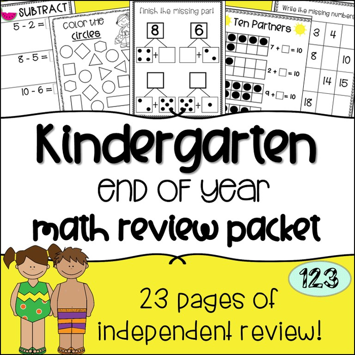 Kindergarten Math Review Packet