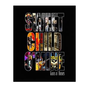 gun n roses-sweet child o mine music band wall art decor, this ready to frame music wall decor poster print is good for music room, office, studio, and man cave room decor aesthetic, unframed - 8x10"