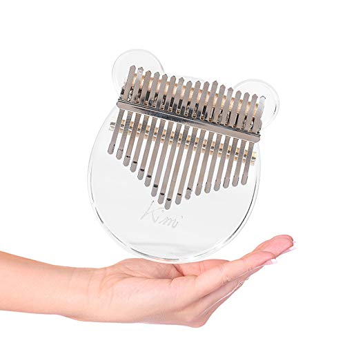 Ylliesy Kalimba 17 Keys Thumb Piano Portable Transparent Acrylic Material Musical Instrument Gifts for Kids Adult Beginners with Carry Bag Tuning Hammer