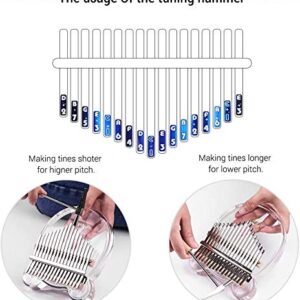 Ylliesy Kalimba 17 Keys Thumb Piano Portable Transparent Acrylic Material Musical Instrument Gifts for Kids Adult Beginners with Carry Bag Tuning Hammer