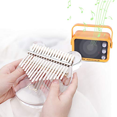 Ylliesy Kalimba 17 Keys Thumb Piano Portable Transparent Acrylic Material Musical Instrument Gifts for Kids Adult Beginners with Carry Bag Tuning Hammer