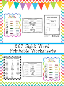 267 sight word printable worksheets