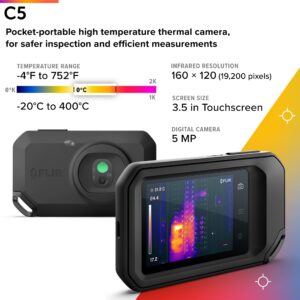 FLIR C5 Compact Thermal Imaging Camera with Wi-Fi for Inspection, Electrical/Mechanical, Building, and HVAC Applications