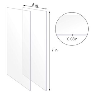 Transparent Acrylic Sheets Glass for Painting 5 x 7 Inch Acrylic Panel for Picture Frame Glass Replacement Table Signs Calligraphy and Painting, 0.08 Inch Thick