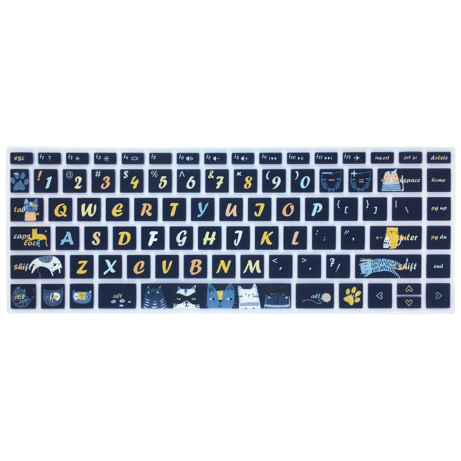 SANFORIN Keyboard Cover for 2020 2019 2018 HP 14" Laptop/HP Pavilion x360 14M-BA 14M-CD 14M-DH 14-BA 14-BF 14-cm 14-CF 14-DF 14-DK 14-DS 14-DQ Series 14 Inch Protective Skin, Cat