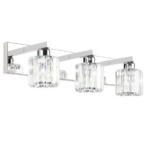 aipsun crystal vanity light fixtures modern vanity light for bathroom crystal bathroom lighting fixture wall light over mirror 3 lights(not include bulb)