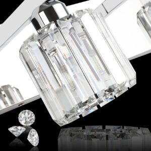 Aipsun Crystal Vanity Light Fixtures Modern Vanity Light for Bathroom Crystal Bathroom Lighting Fixture Wall Light Over Mirror 3 Lights(Not Include Bulb)