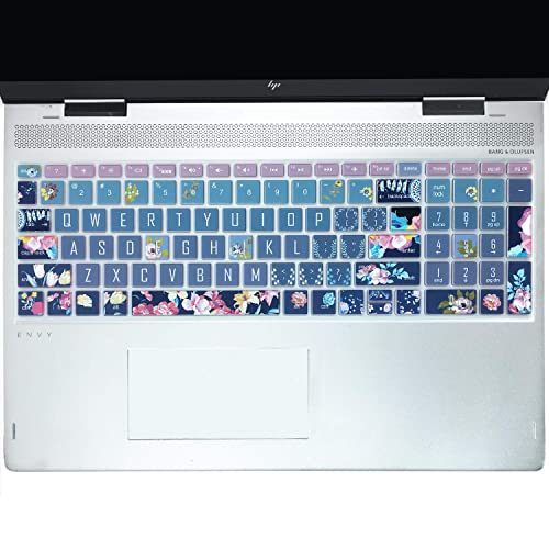 SANFORIN Keyboard Cover for HP Envy x360 15m-bp/bq /2020 2019 HP Pavilion 15/ HP Pavilion x360 15.6” Series/HP Envy 17 17.3" Series/HP Laptop 15t 17t 17-ca0011nr 17-by0040nr, Red Flower