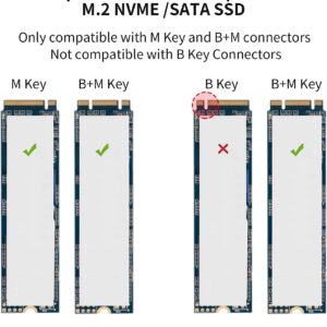 SSK Aluminum M.2 to USB NVMe SATA SSD Enclosure Reader, Tool-Free USB 3.2 Gen 2 10Gbps NVMe PCI-E 6Gbps SATA M-Key / B+M Key Solid State Drive External Adapter With UASP Trim, for SSDs 2242 2260 2280