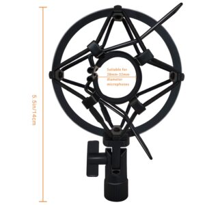 Microphone Shock Mount Mic Holder For Samson Q2U Shure SM58 ATR2100-USB Behringer Xm8500, Mic Clip Holder Mount for Diameter 28mm-32mm Dynamic Microphone Like AT2005-USB Shure PGA48 PGA58, Boseen