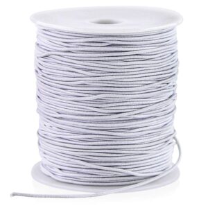 vgoodall 100 yards white elastic string beading cord stretchy string for bracelets, necklace, jewelry making and crafts,1mm