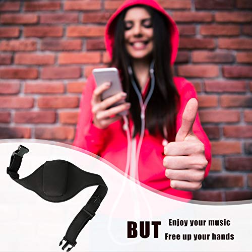 2 Pieces Mic Belt Pack Fitness Instructor Microphone Belt Pouch Carrier Holder Adjustable Waist Bag Neoprene Sweat Absorbent Belt for Theater, Speakers Classic Black