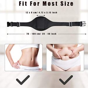 2 Pieces Mic Belt Pack Fitness Instructor Microphone Belt Pouch Carrier Holder Adjustable Waist Bag Neoprene Sweat Absorbent Belt for Theater, Speakers Classic Black