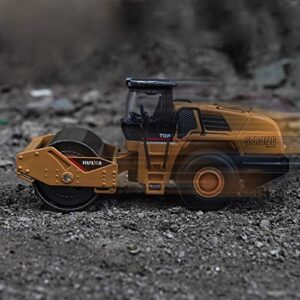 Gemini&Genius Rigid Road Roller Heavy Duty Steamroller Construction Site Vehicle Toys 1:60 Scale Diecast Site Grader Collectible Alloy Model Engineering Toys for Kids and Decoration for House