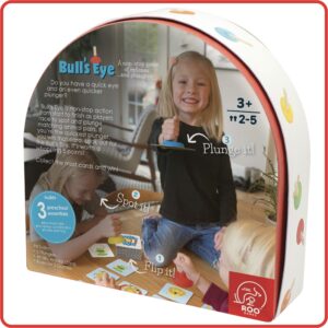 ROO GAMES Bull’s Eye - Fast-Paced Animal Matching Game - for Ages 3+ - Flip A Card, Plunge The Match and Win!