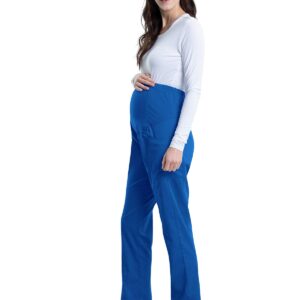 Cherokee Women Scrubs Pant Workwear Revolution Maternity Straight Leg Plus Size WW155, 3XL, Royal