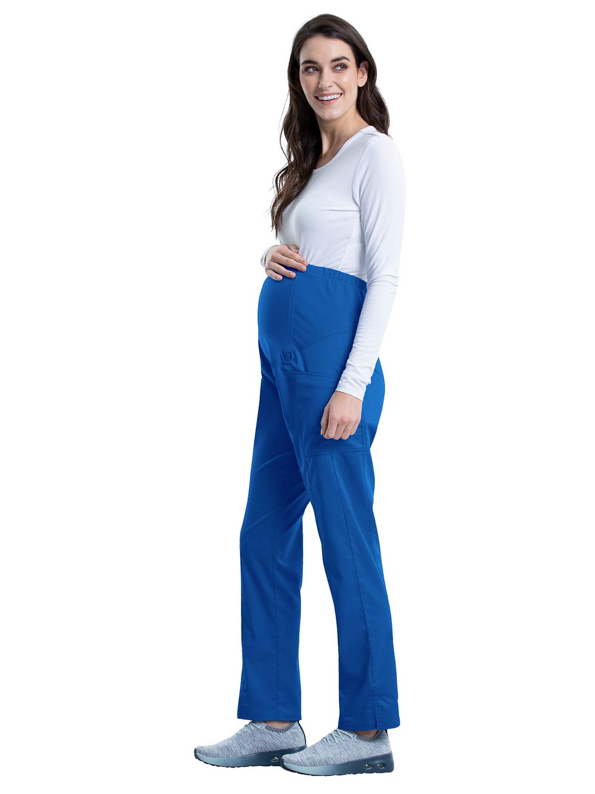 Cherokee Women Scrubs Pant Workwear Revolution Maternity Straight Leg Plus Size WW155, 3XL, Royal