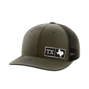 texas homegrown(od green/black) - adjustable trucker hats with snapback