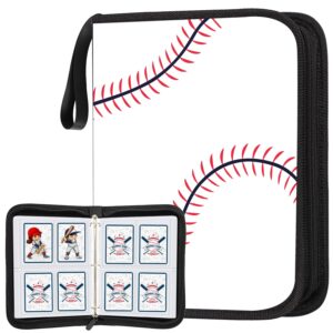pokonboy baseball card binder sleeves for trading cards, baseball card sleeves card holder protectors set for football cards and sports cards (holds up to 400)