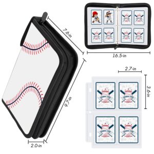 POKONBOY Baseball Card Binder Sleeves for Trading Cards, Baseball Card Sleeves Card Holder Protectors Set for Football Cards and Sports Cards (Holds Up to 400)