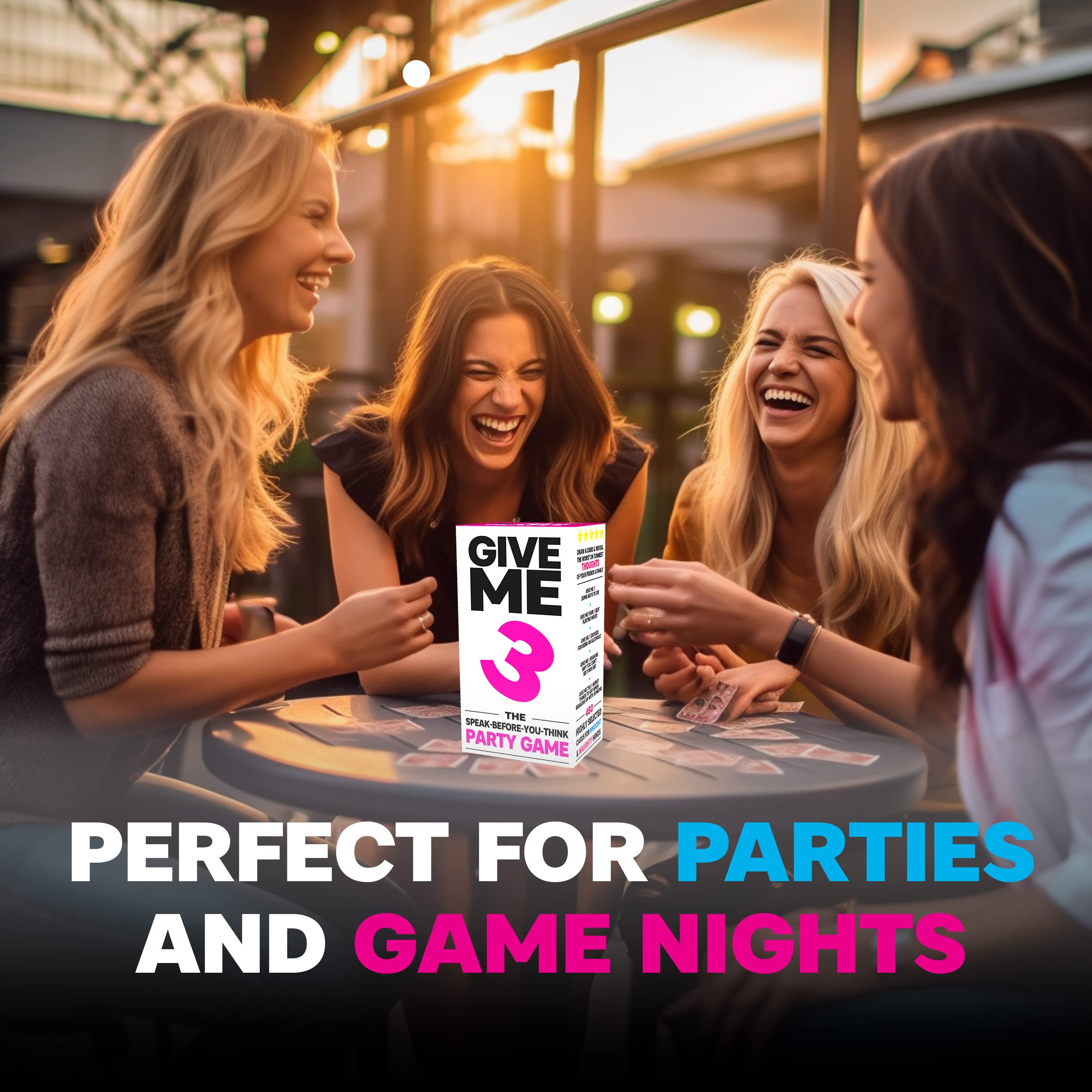 GIVE ME 3 - Fast Paced and Hilarious 10 Second Rule Adult Party Games | 2+ Players | Card Game for Adults | Travel Game | Board Game for Parties and Game Nights