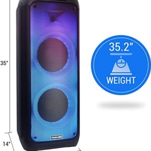 Portable Karaoke Speaker Karaoke Machine System 200 Watt Peak Power Bluetooth for Adults Kids PA Stereo with Dual 10 " Woofer, DJ Lights, 2 Wireless Mics, LCD Screen, Recording/MP3/USB/TF