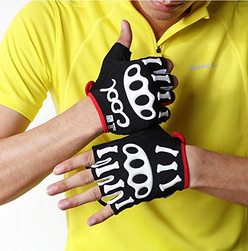 SPAKCT Half Finger Cycling Gloves Road Mountain Bike Gloves for Mens Teen Boys CL006 (L)