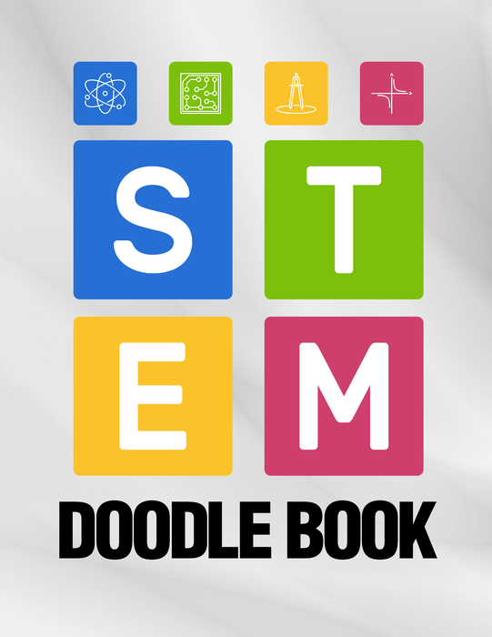 STEM Coloring Book Worksheets For Future Scientists, Creative Inspirational Activity Doodle Fun Gift