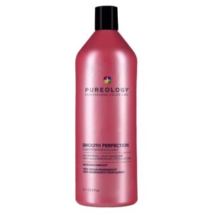pureology smooth perfection conditioner | for frizzy, color-treated hair | detangles & controls frizz | sulfate-free | vegan | updated packaging | 33.8 fl. oz. |