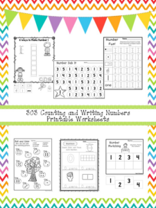 303 counting and writing numbers printable worksheets