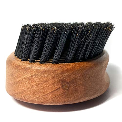 ZilberHaar – Men's Hair Brush Stiff – Slanted Bristles for Dual Strength Hair and Beard Brush – Natural Boar Bristles and Pearwood – Military Style Mens Boar Hair Brush