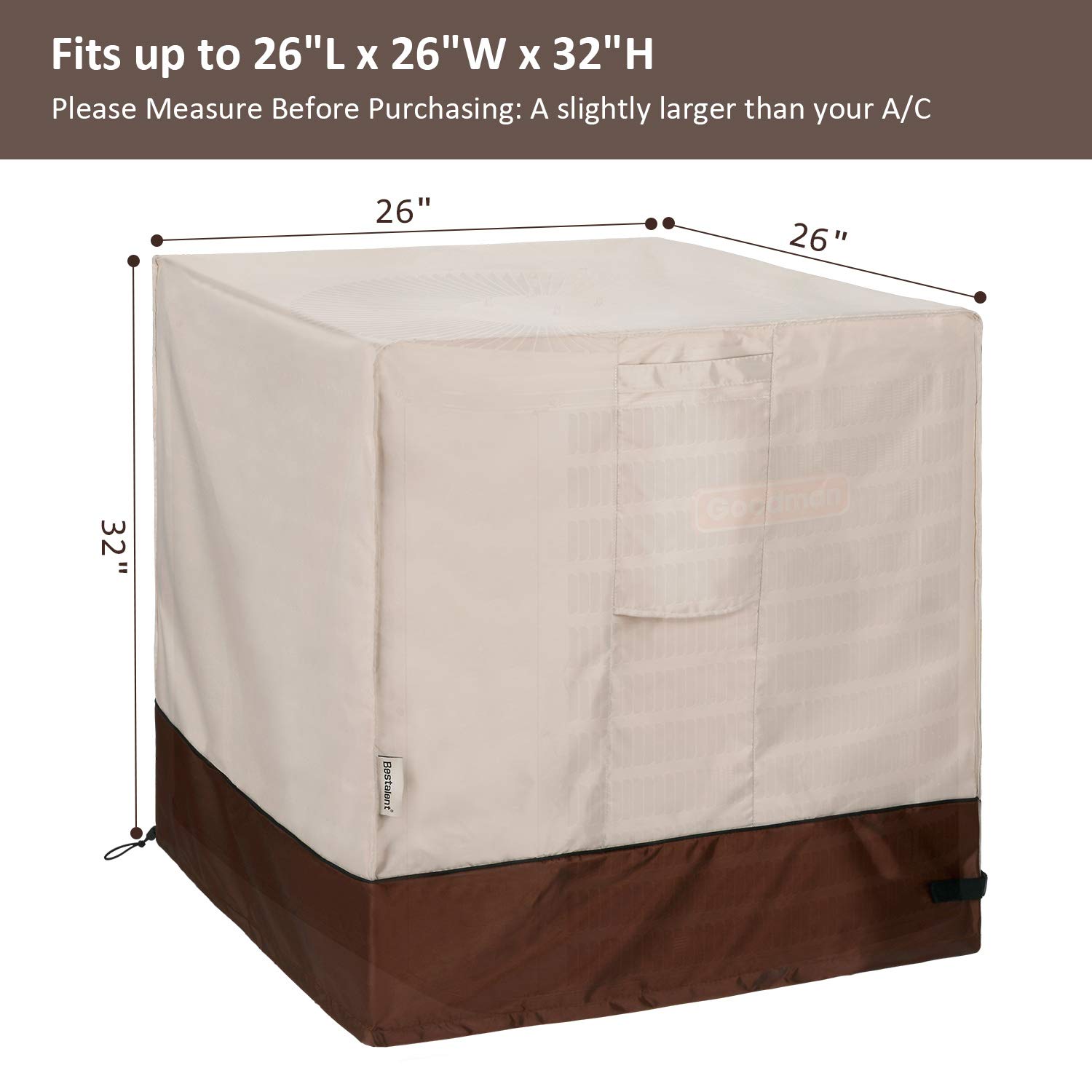 Bestalent Air Conditioner Cover for Outside Unit Central AC cover Fits up to 26 x 26 x 32 inches