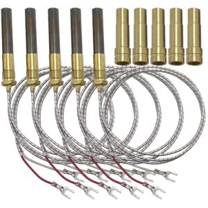 mcampas 36" thermopile generator 750 millivolt thermopile with pg9 adapter replacement for fire gas stoves heat, glo gas stoves oven water heater,frying furnace thermopile thermogenerator -5 pack